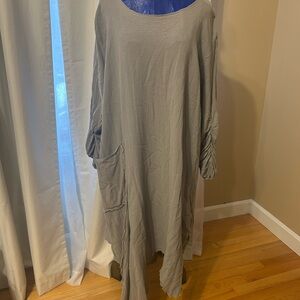 Oh my gauze gray  Oversized Long Sleeve Dress
